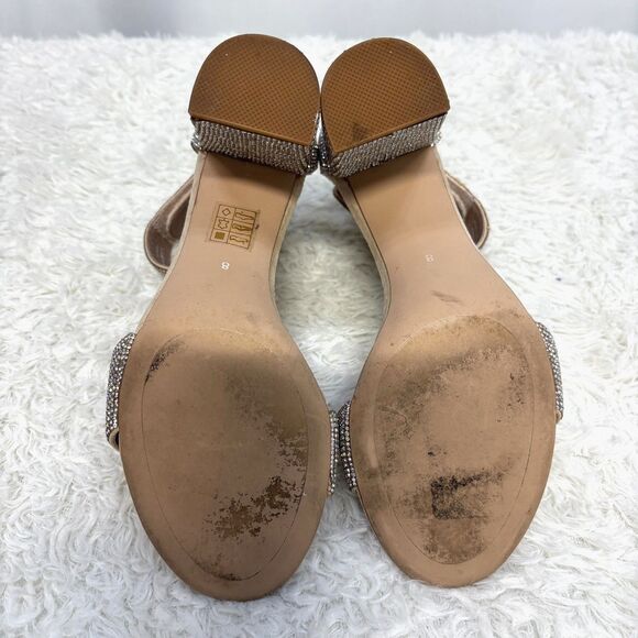 Jeffrey Campbell Lindsay-JS Bling Rhinestone Block Heel Sandals Size 8 - Picture 4 of 5